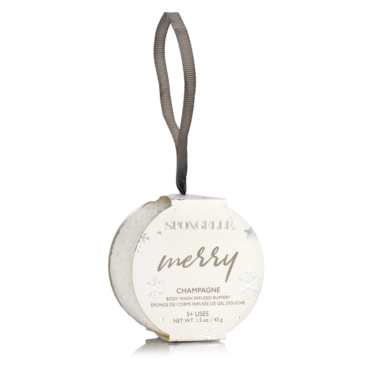 Holiday Ornament Sponge - Merry (Champagne White) Gifts Spongelle   