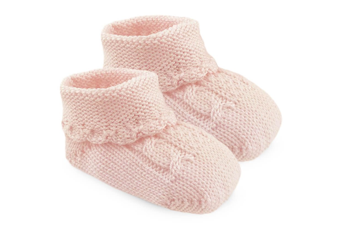 Cable Bootie Kids Socks + Tights Jefferies Socks Pink Newborn 