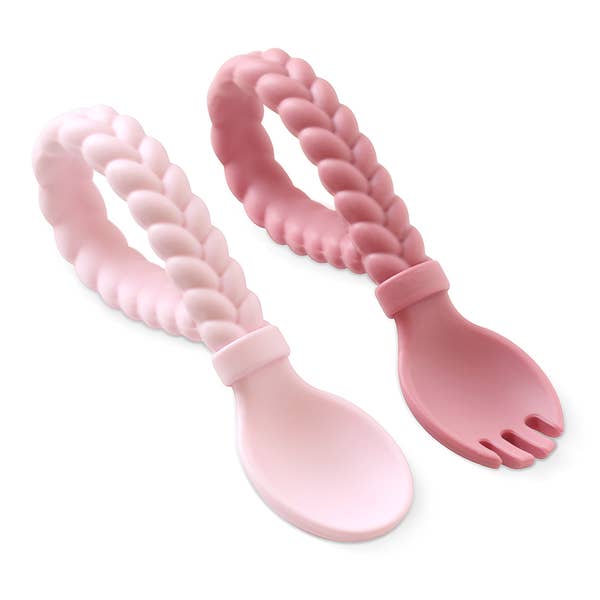 Sweetie Spoons Spoon and Fork Set - Pink Gifts Itzy Ritzy   
