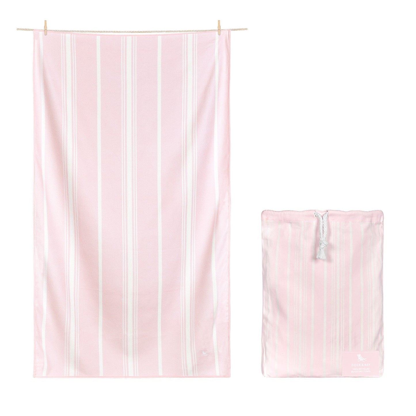 Quick Dry Small Hand Towel - Peppermint Pink Textiles Dock & Bay