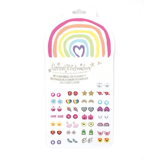 Rainbow Love Stick On Earrings Kids Jewelry Great Pretenders   