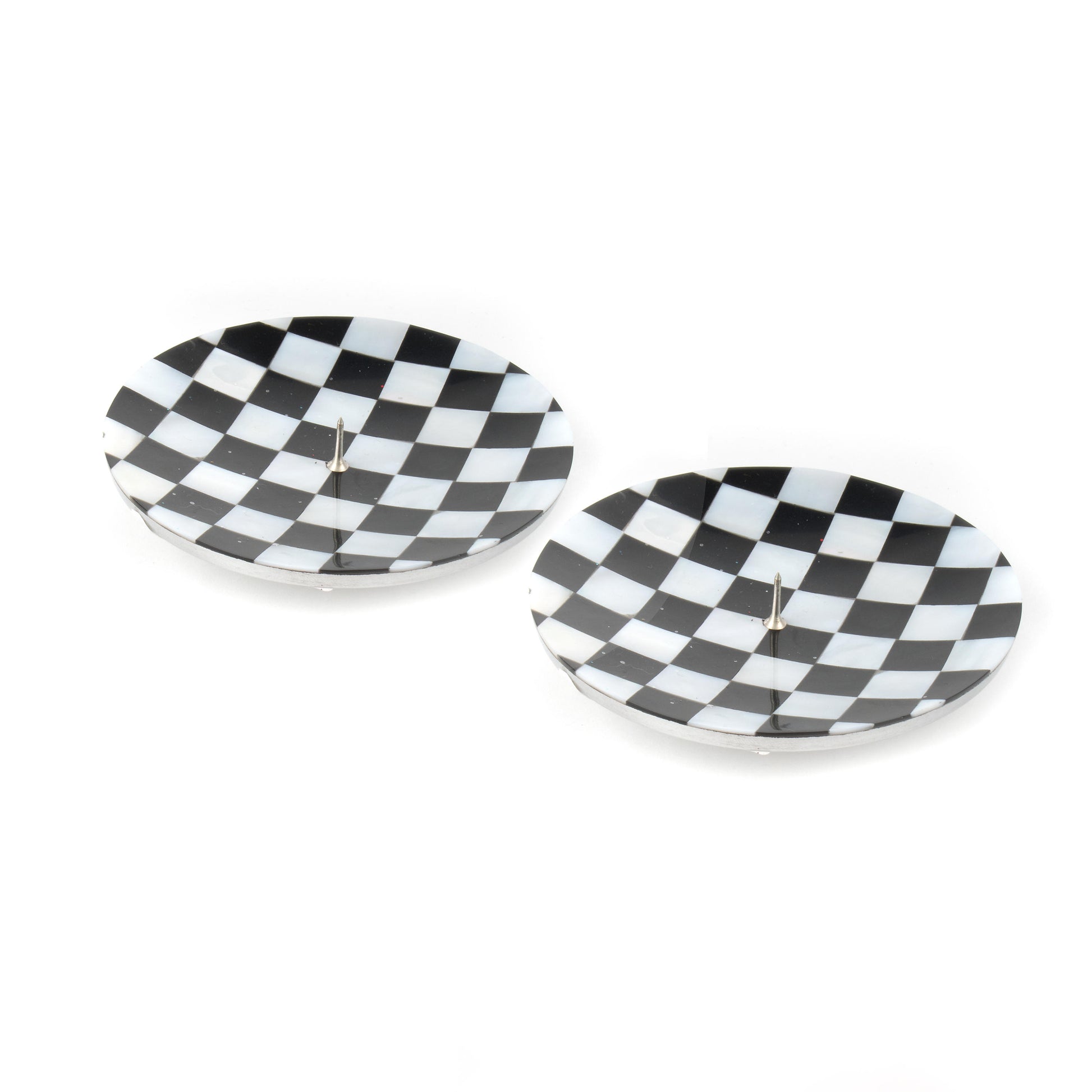 Round Candle Holders - Black & Pearl - Set of 2 Home Decor MacKenzie Childs   