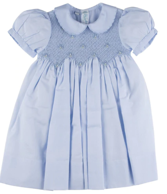 Scalloped Pearl Smocked Dress Clothing Feltman Brothers   