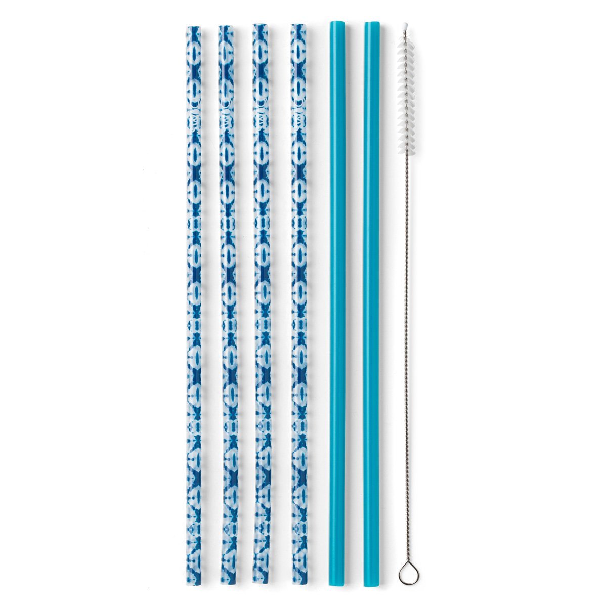 Indigo Isle & Blue Reusable Straw Set (Tall) Gifts Swig   