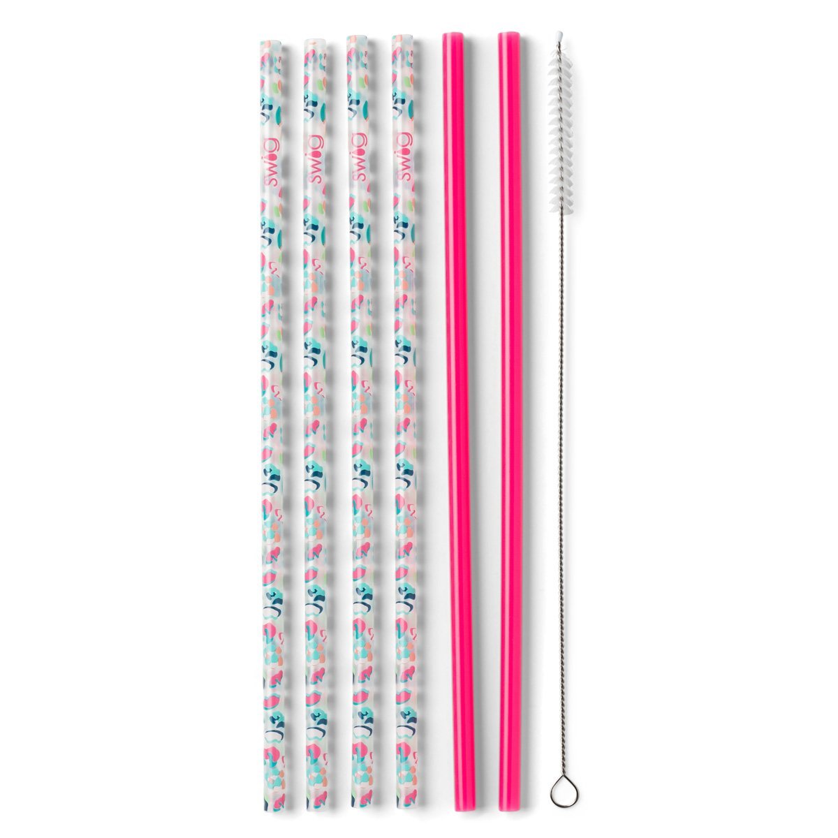 Party Animal & Hot Pink Reusable Straw Set (Tall) Insulated Drinkware Swig   