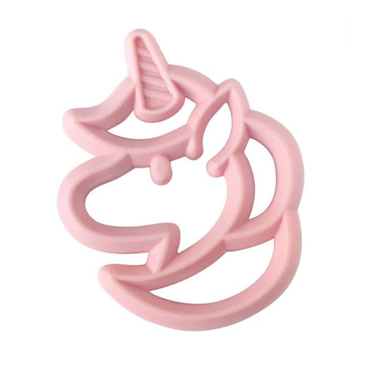 Chew Crew Silicone Baby Teether - Light Pink Unicorn Baby Accessories Itzy Ritzy   