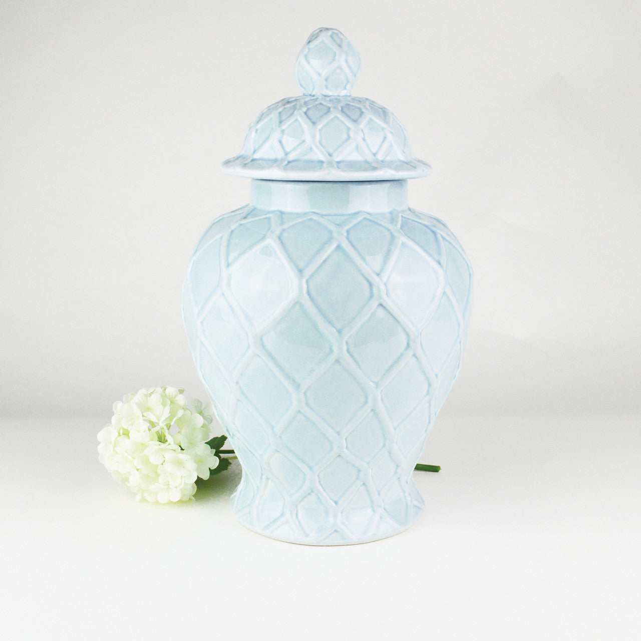 Light Blue Textured Ginger Jar - X-Large Home Decor 8 Oak Lane   