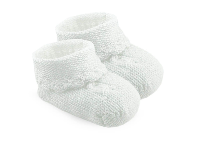 Cable Bootie Kids Socks + Tights Jefferies Socks White Newborn 