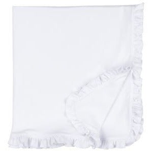 Ruffle Infant Blanket - White Baby Accessories Blanks Boutique Default Title  