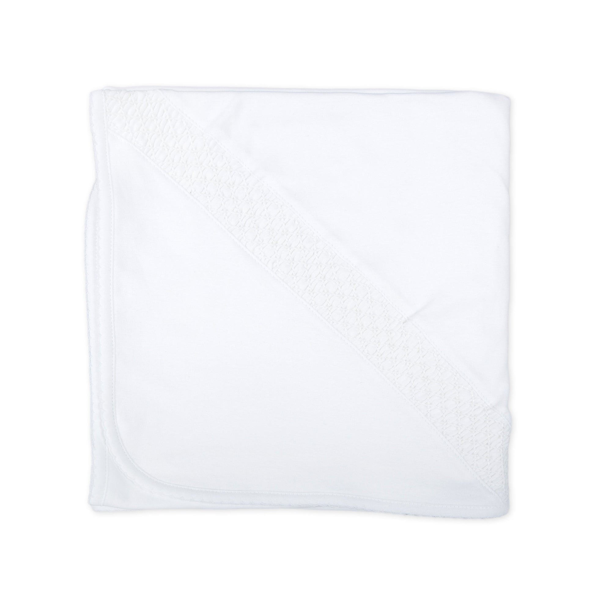 MB Essentials Smocked Blanket Clothing Magnolia Baby White/White  