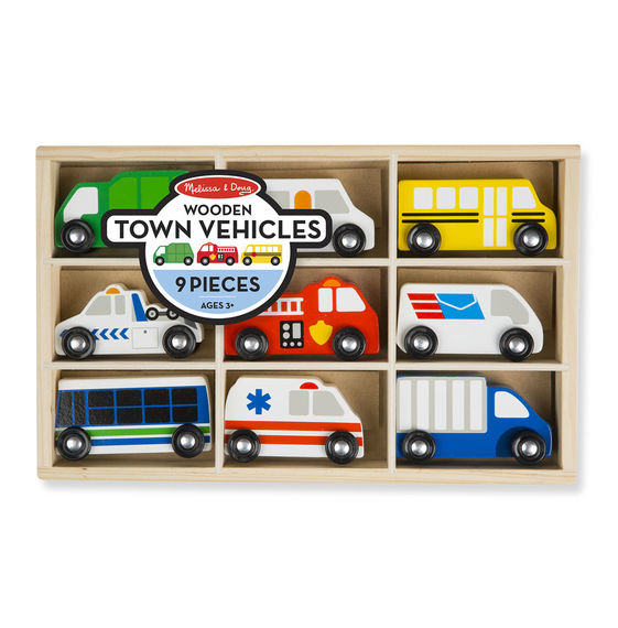 Wooden Town Vehicles Toys Melissa & Doug   